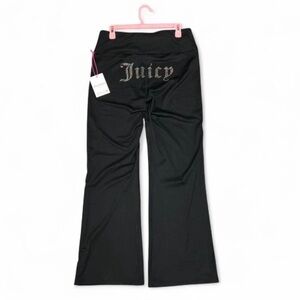 Juicy Couture Sport Flare Leggings Black Rhinestone Bling Women's Size Large New
